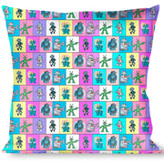 Buckle-Down Throw Pillow - Robots Pastel Blocks Throw Pillows Buckle-Down   
