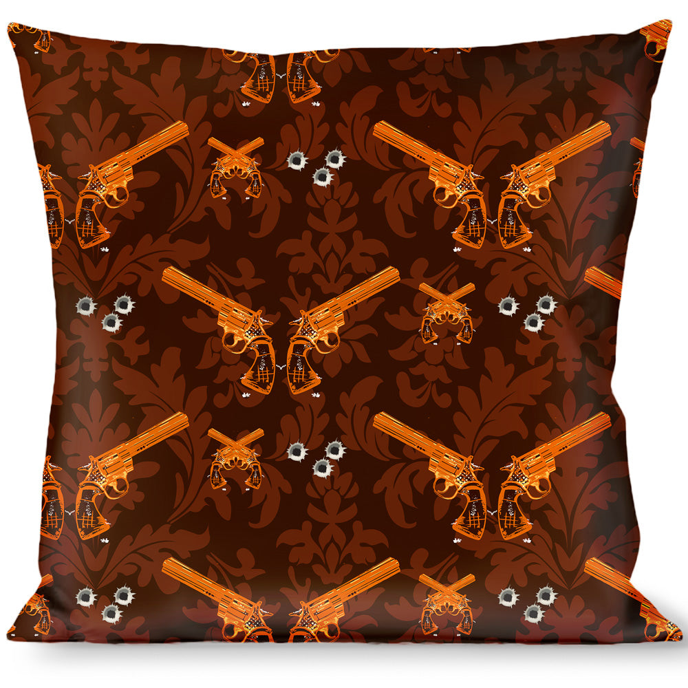 Buckle-Down Throw Pillow - Revolvers Brown/Orange Throw Pillows Buckle-Down   