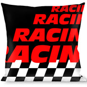 Buckle-Down Throw Pillow - RACING/Checker Black/White/Red Throw Pillows Buckle-Down   