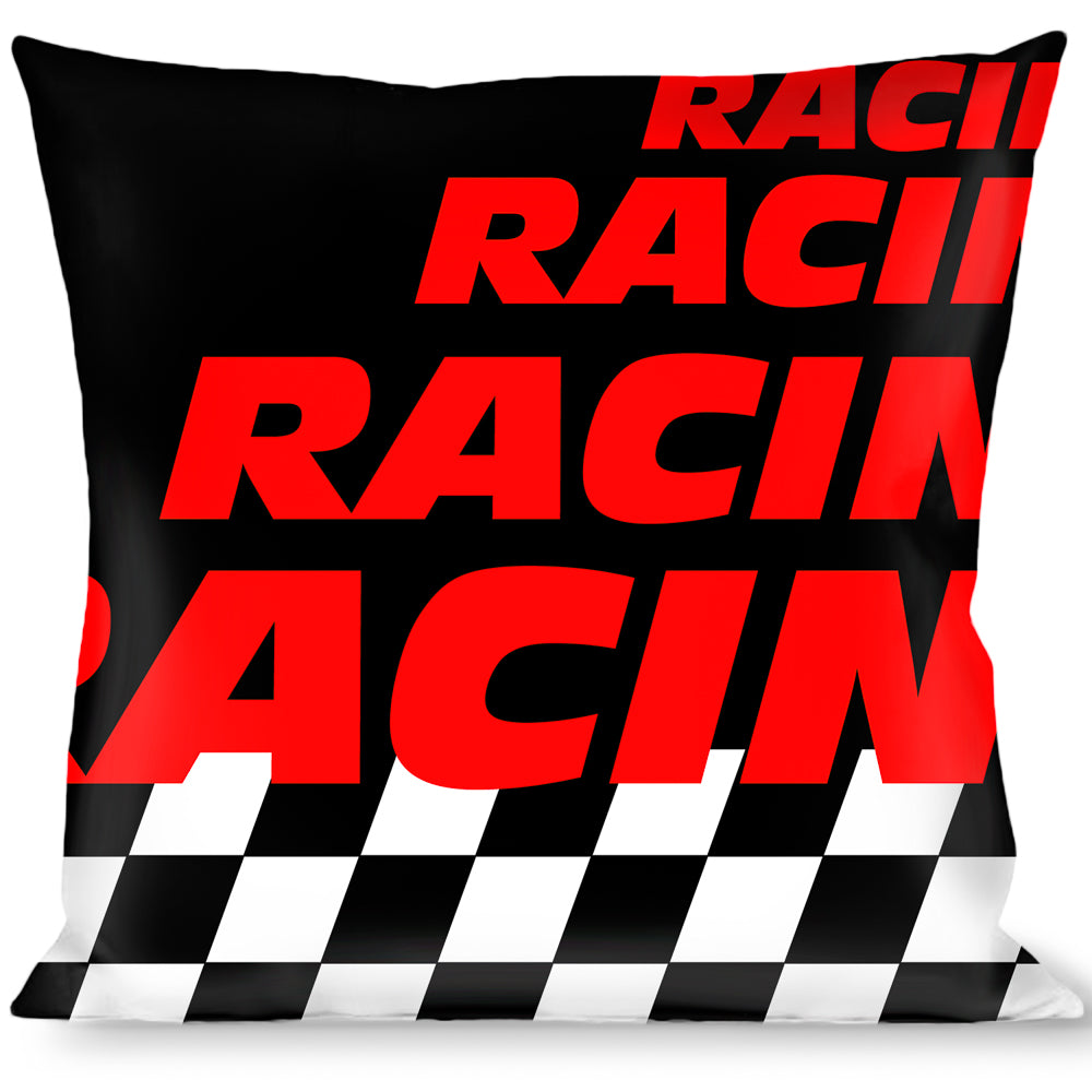 Buckle-Down Throw Pillow - RACING/Checker Black/White/Red Throw Pillows Buckle-Down   