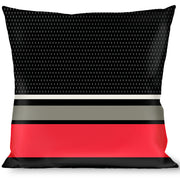 Buckle-Down Throw Pillow - RIP CITY/Stripe/Mesh Black/Gray/Red Throw Pillows Buckle-Down   