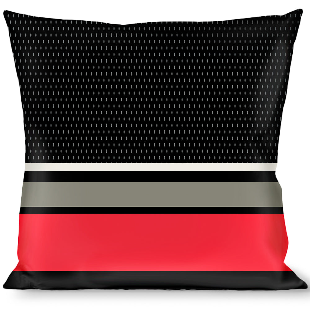 Buckle-Down Throw Pillow - RIP CITY/Stripe/Mesh Black/Gray/Red Throw Pillows Buckle-Down   