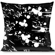 Buckle-Down Throw Pillow - Splatter Black/White Throw Pillows Buckle-Down   
