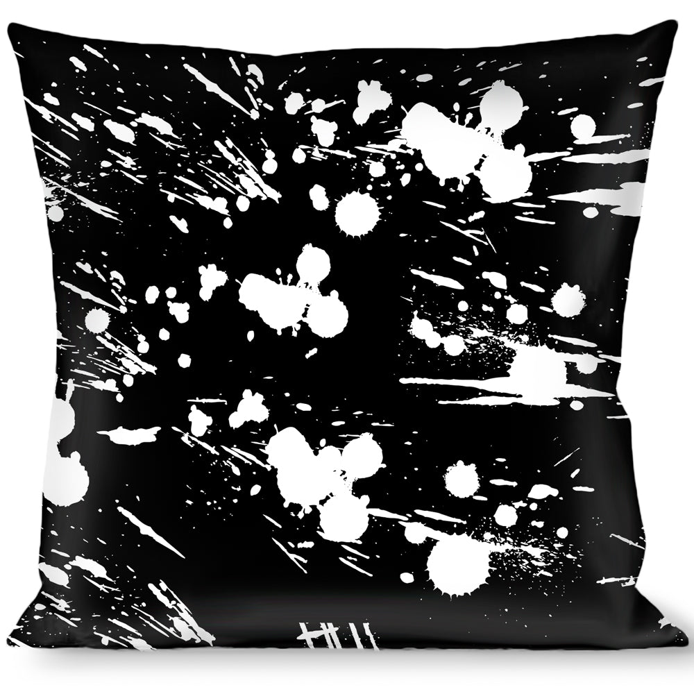 Buckle-Down Throw Pillow - Splatter Black/White Throw Pillows Buckle-Down   
