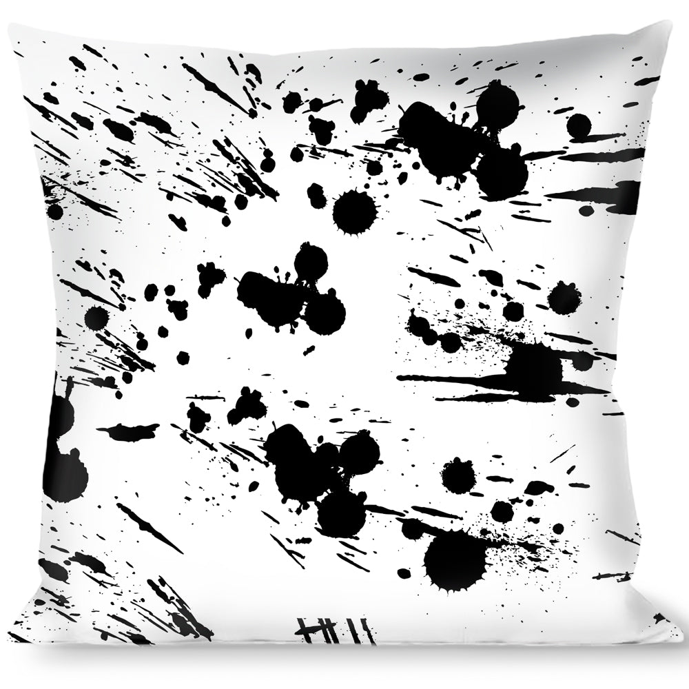 Buckle-Down Throw Pillow - Splatter White/Black Throw Pillows Buckle-Down   