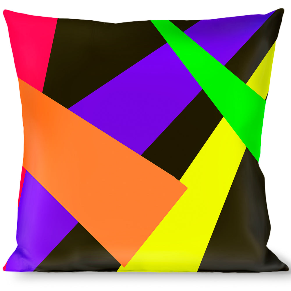 Buckle-Down Throw Pillow - Spotlight Black/Multi Neon Throw Pillows Buckle-Down   