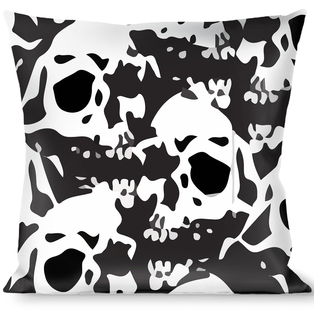 Buckle-Down Throw Pillow - Skull Yard Black/White Throw Pillows Buckle-Down   