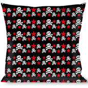 Buckle-Down Throw Pillow - Skulls & Stars Black/White/Red Throw Pillows Buckle-Down   