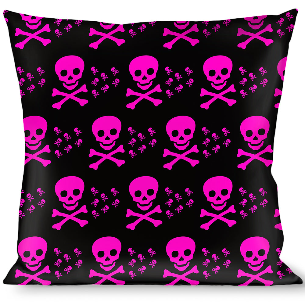 Buckle-Down Throw Pillow - Skull w/Babies Black/Fuchsia Throw Pillows Buckle-Down   