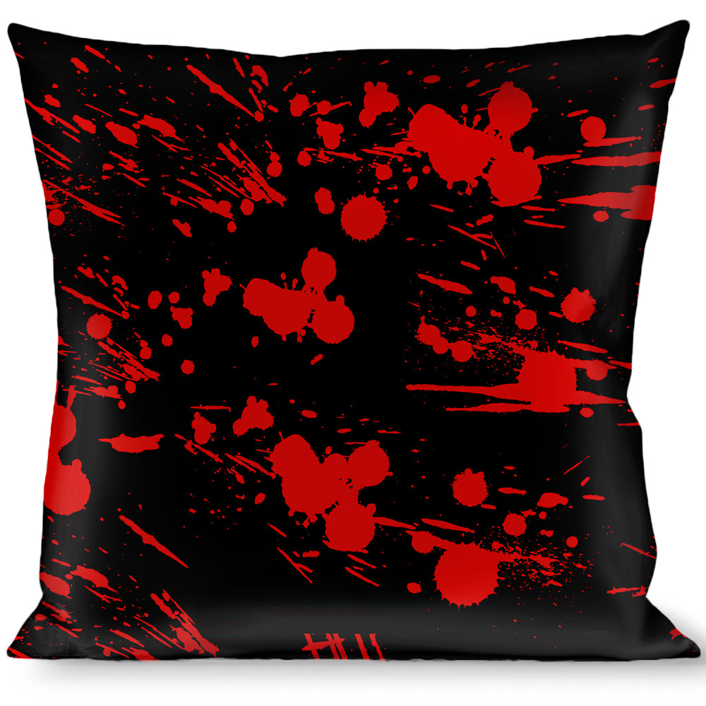 Buckle-Down Throw Pillow - Splatter Black/Red Throw Pillows Buckle-Down   