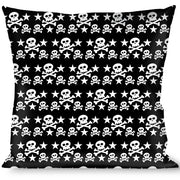 Buckle-Down Throw Pillow - Skulls & Stars Black/White Throw Pillows Buckle-Down   