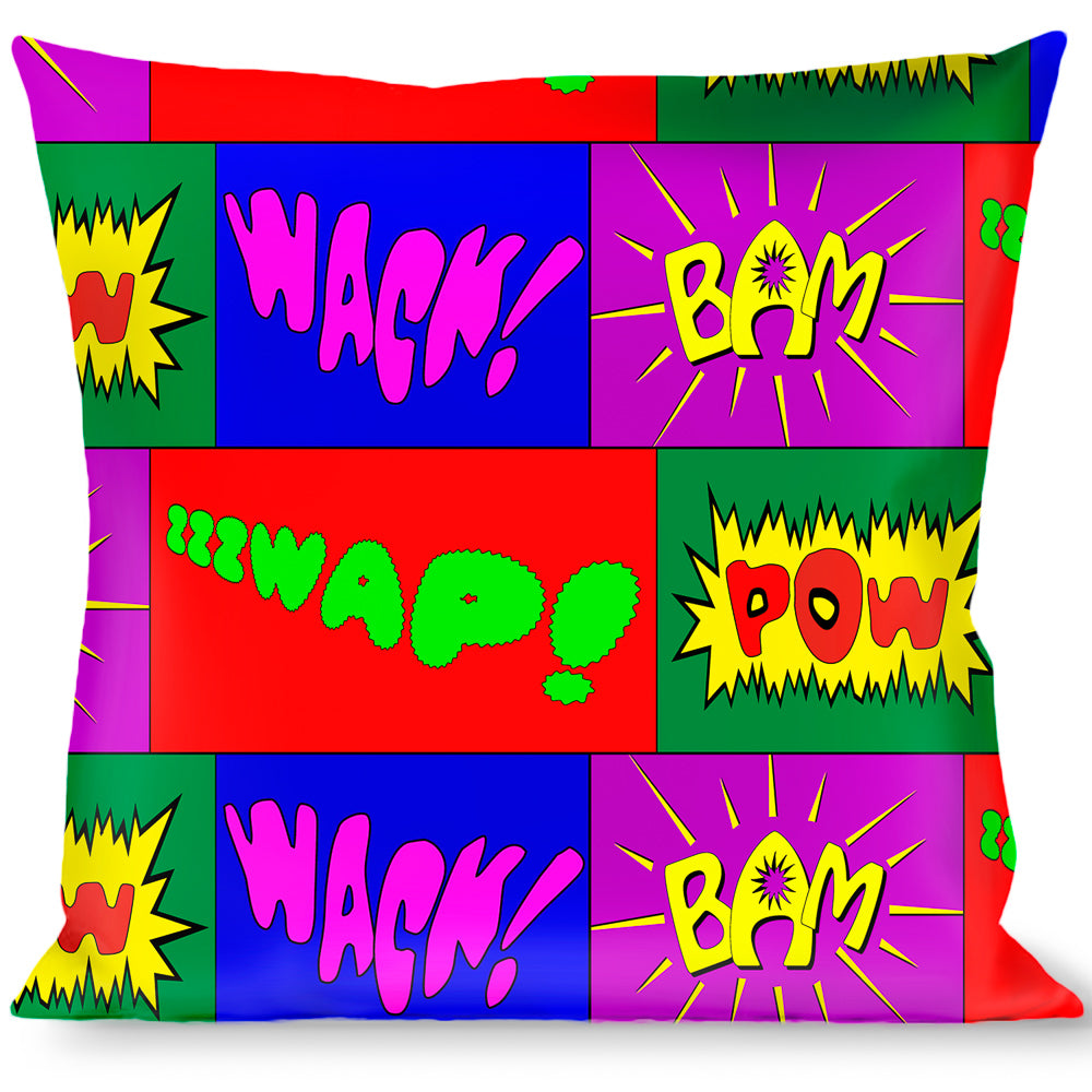 Buckle-Down Throw Pillow - Sound Effect Blocks Multi Color Throw Pillows Buckle-Down   