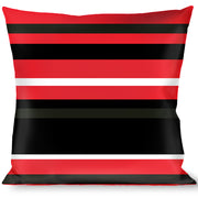 Buckle-Down Throw Pillow - Stripes Red/Black/White Throw Pillows Buckle-Down   