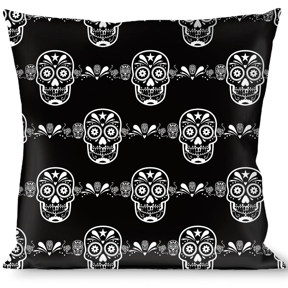 Buckle-Down Throw Pillow - Sugar Skulls Black/White Throw Pillows Buckle-Down   