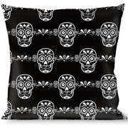 Buckle-Down Throw Pillow - Sugar Skulls Black/White Throw Pillows Buckle-Down   