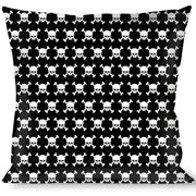 Buckle-Down Throw Pillow - Top Skulls Black/White Throw Pillows Buckle-Down   