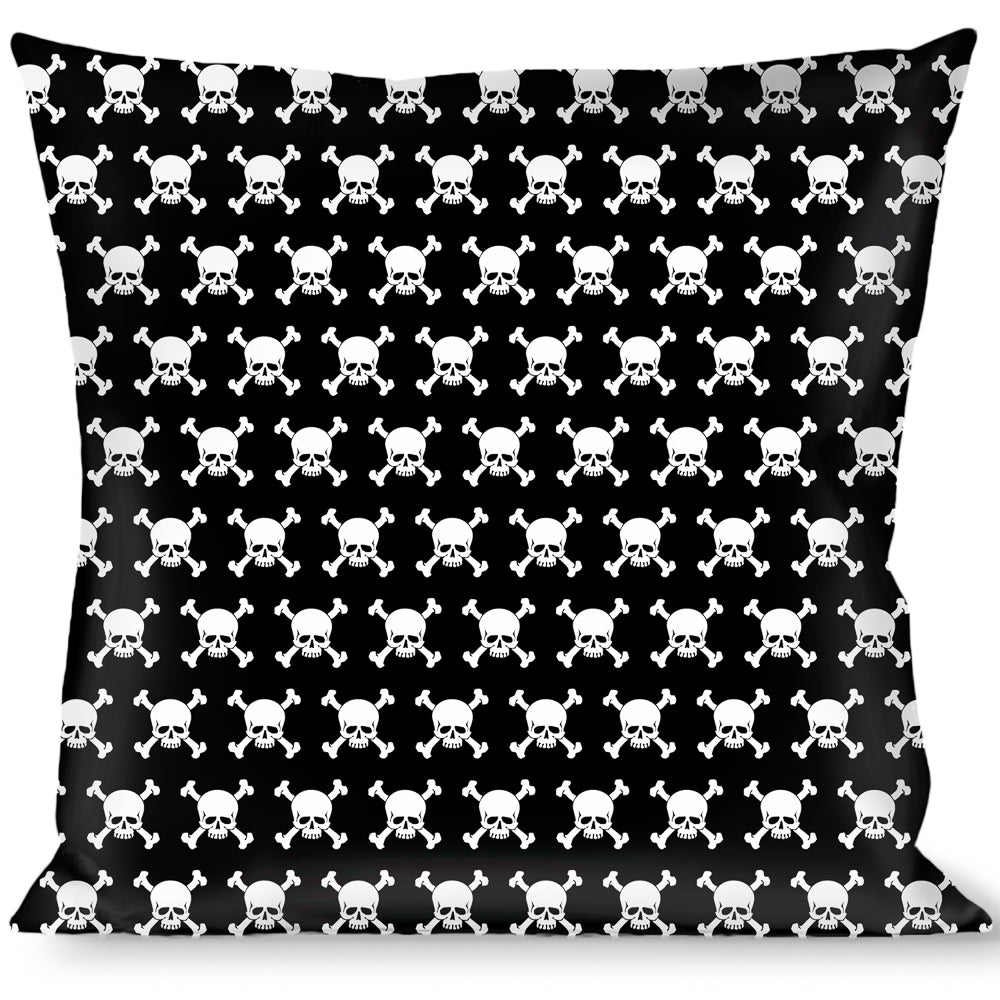 Buckle-Down Throw Pillow - Top Skulls Black/White Throw Pillows Buckle-Down   