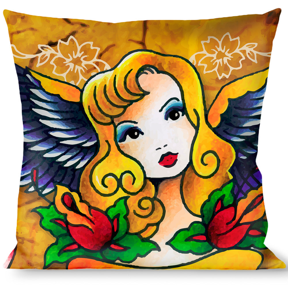 Buckle-Down Throw Pillow - TJ-Blonde Throw Pillows Tattoo Johnny