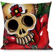 Buckle-Down Throw Pillow - TJ-Dagger Throw Pillows Tattoo Johnny