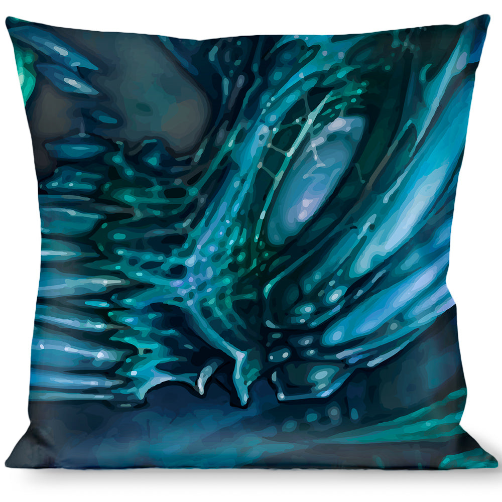 Buckle-Down Throw Pillow - TJ-Brutal Blue Throw Pillows Tattoo Johnny