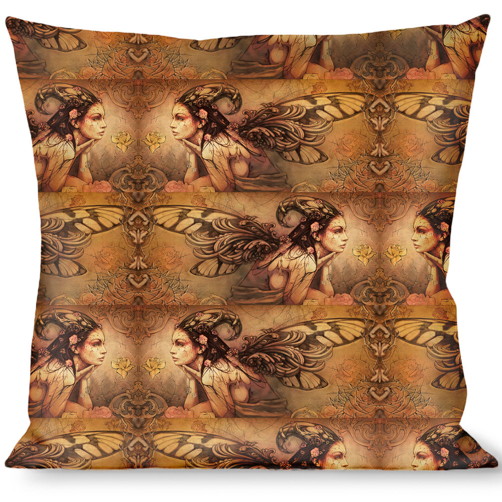 Buckle-Down Throw Pillow - TJ-Bollt Fairy Throw Pillows Tattoo Johnny