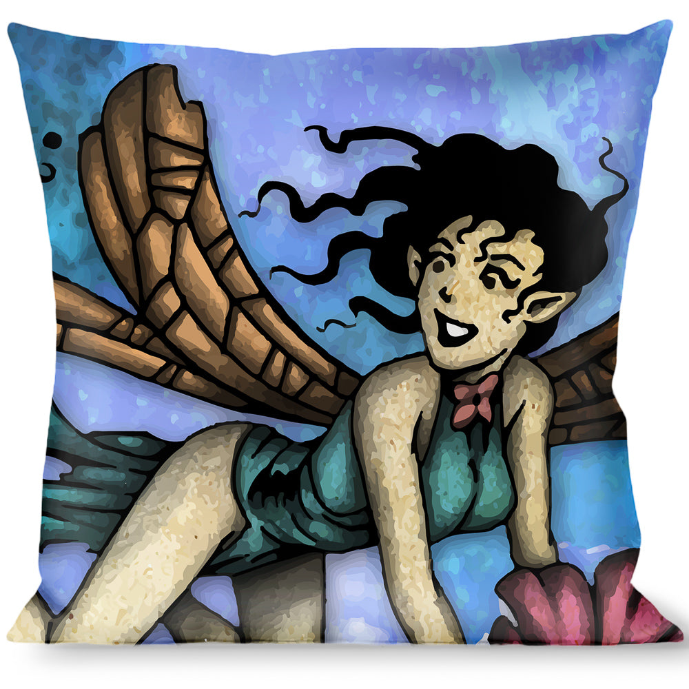 Buckle-Down Throw Pillow - TJ-Flower Fairy Throw Pillows Tattoo Johnny