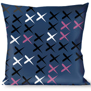 Buckle-Down Throw Pillow - Tread Plate Turquoise/Fuchsia/White Throw Pillows Buckle-Down   