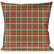 Buckle-Down Throw Pillow - Tartan Plaid Red/Green Throw Pillows Buckle-Down   
