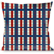 Buckle-Down Throw Pillow - Tartan Plaid Khaki/Blues/Red Throw Pillows Buckle-Down   