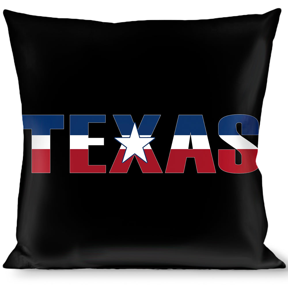 Buckle-Down Throw Pillow - TEXAS w/Star Black/White/Blue/Red Throw Pillows Buckle-Down   