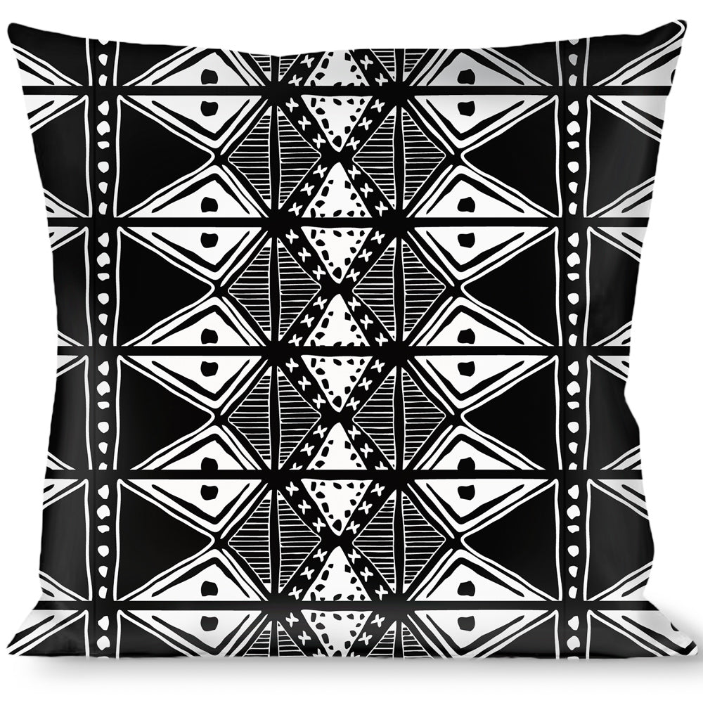 Buckle-Down Throw Pillow - Tribal1 Black/White Throw Pillows Buckle-Down   