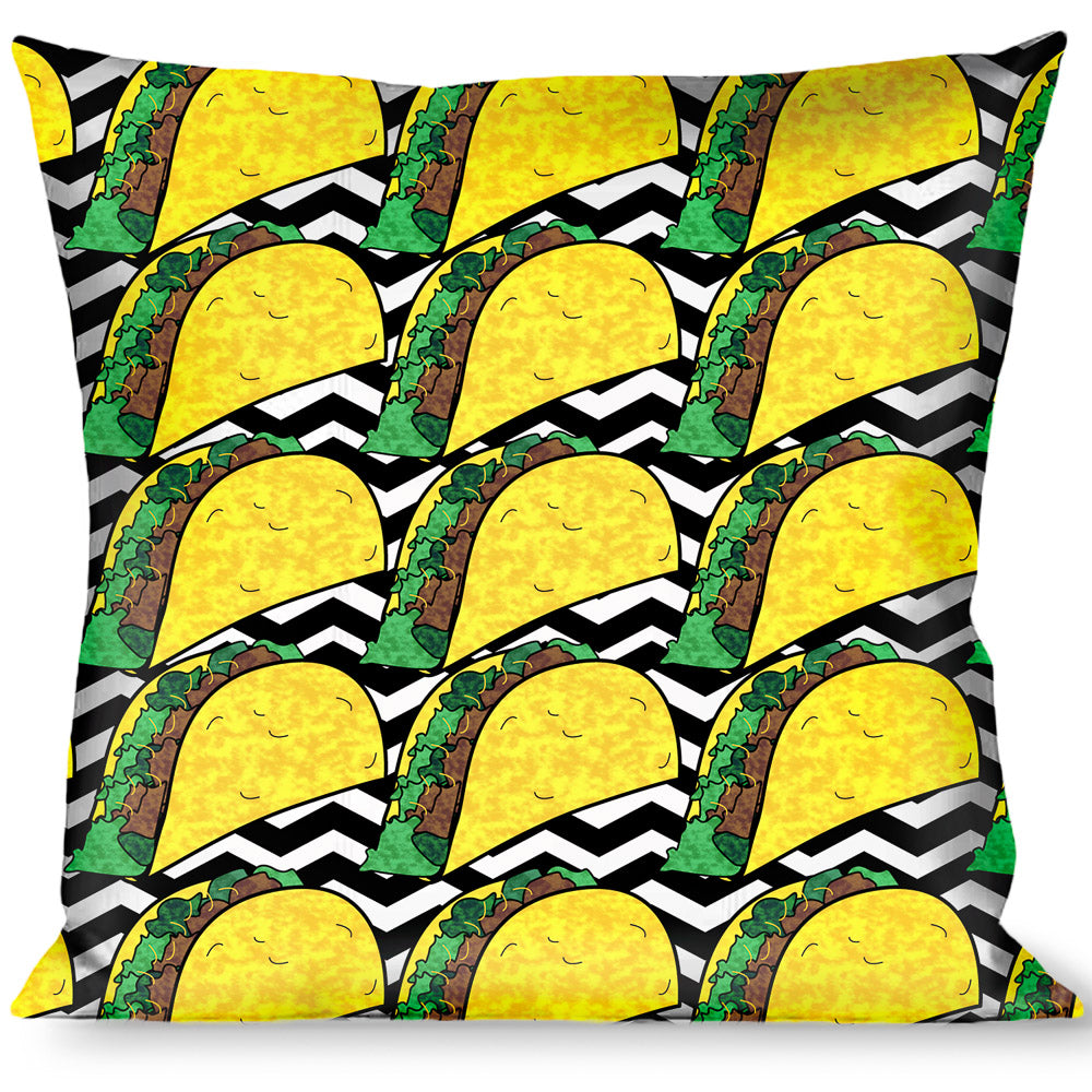 Buckle-Down Throw Pillow - Taco/Chevron Black/White Throw Pillows Buckle-Down   