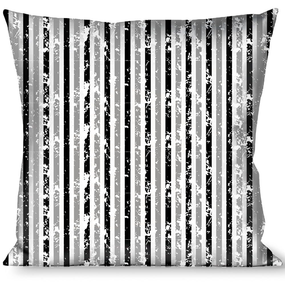 Buckle-Down Throw Pillow - Vertical Stripes White/Black/Gray Throw Pillows Buckle-Down   