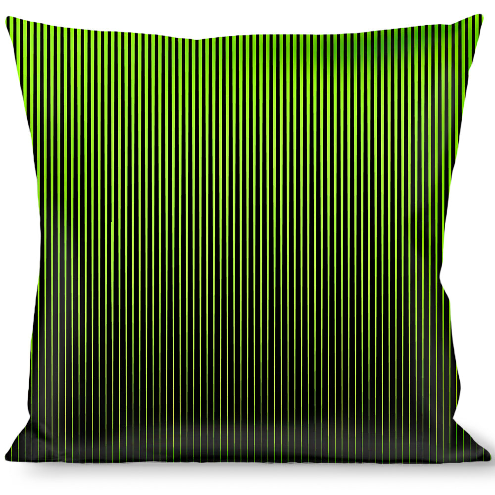Buckle-Down Throw Pillow - Vertical Stripes Transition Black/Yellow Throw Pillows Buckle-Down   