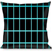 Buckle-Down Throw Pillow - Wire Grid Black/Blue Throw Pillows Buckle-Down   