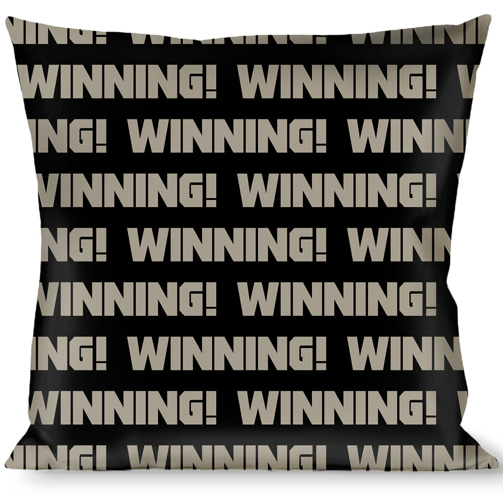 Buckle-Down Throw Pillow - WINNING! Black/Gray Throw Pillows Buckle-Down   