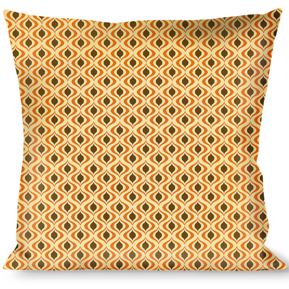 Buckle-Down Throw Pillow - Wallpaper1 Ogee Tan/Orange/Brown Throw Pillows Buckle-Down   