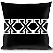 Buckle-Down Throw Pillow - XXX Black/White Throw Pillows Buckle-Down   