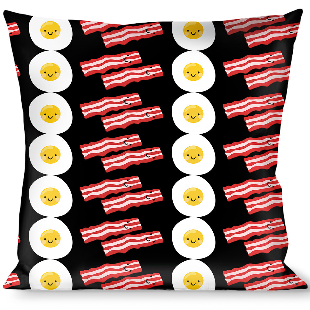 Buckle-Down Throw Pillow - Bacon & Eggs Black Throw Pillows Buckle-Down   