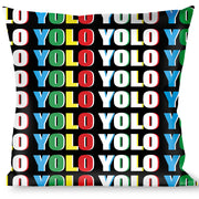 Buckle-Down Throw Pillow - YOLO Black/Multi Color Throw Pillows Buckle-Down   