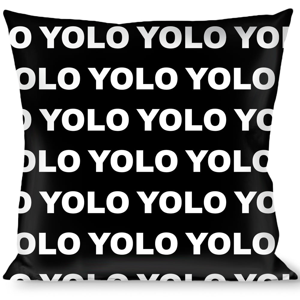 Buckle-Down Throw Pillow - YOLO Black/White Throw Pillows Buckle-Down   