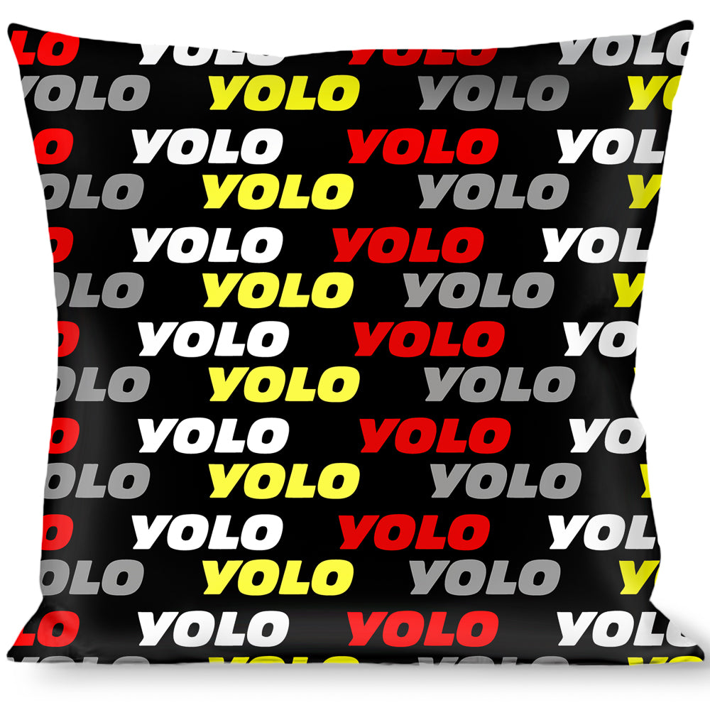 Buckle-Down Throw Pillow - YOLO2 Black/Red/White/Gray/Yellow Throw Pillows Buckle-Down   