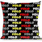 Buckle-Down Throw Pillow - YOLO2 Black/Red/White/Gray/Yellow Throw Pillows Buckle-Down   