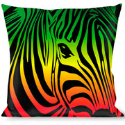 Buckle-Down Throw Pillow - Zebra Head Rasta Throw Pillows Buckle-Down   