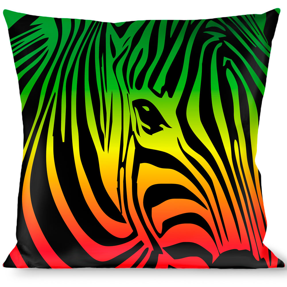 Buckle-Down Throw Pillow - Zebra Head Rasta Throw Pillows Buckle-Down   