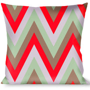 Buckle-Down Throw Pillow - Zig Zag White/Tan/Gray/Red Throw Pillows Buckle-Down   