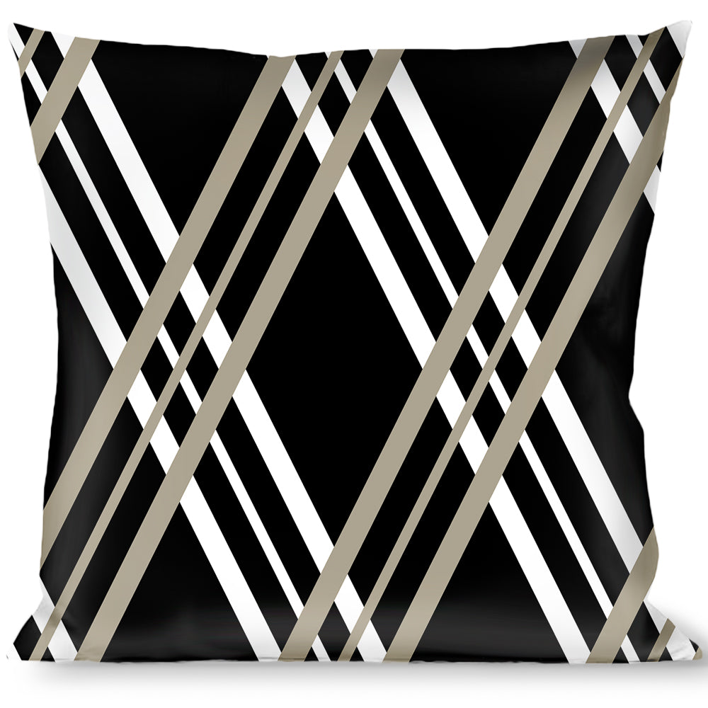 Buckle-Down Throw Pillow - Zig Zag Black/Gray/White Throw Pillows Buckle-Down   