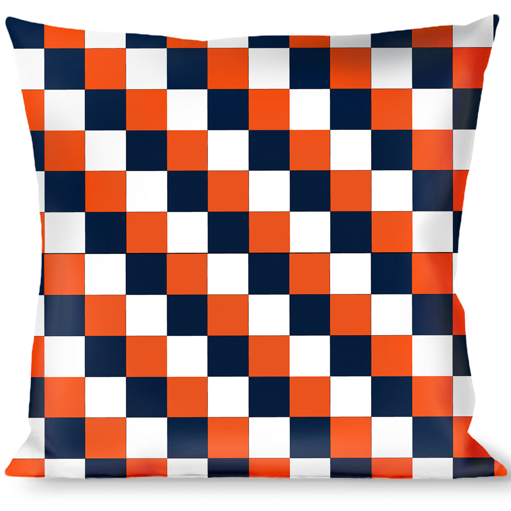 Buckle-Down Throw Pillow - Checker Navy/Orange/White Throw Pillows Buckle-Down   