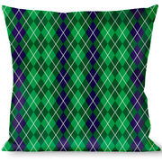 Buckle-Down Throw Pillow - Argyle Green/Navy/Green/White Throw Pillows Buckle-Down   