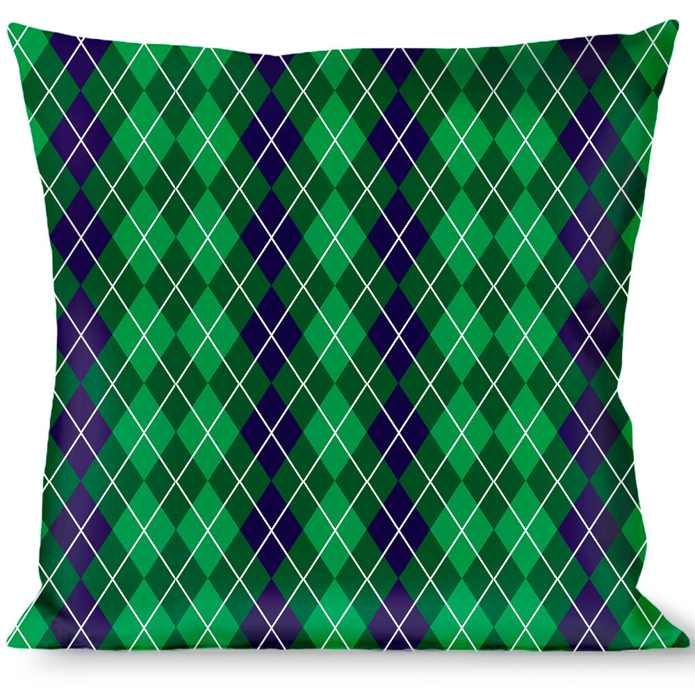 Buckle-Down Throw Pillow - Argyle Green/Navy/Green/White Throw Pillows Buckle-Down   